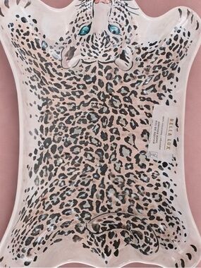 Bella Lux Leopard Print Melamine Serving Bowl 15"L 10.5"W 2.5"W Beautiful, New